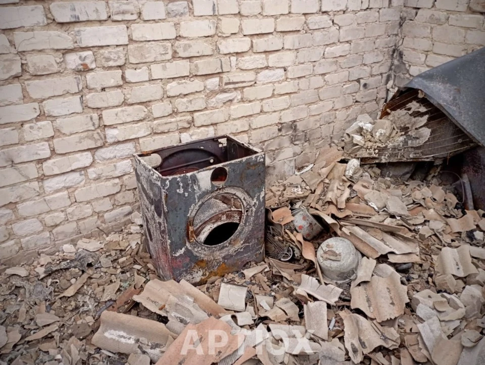 Спалена пральна машина в тимчасово окупованому Рубіжному