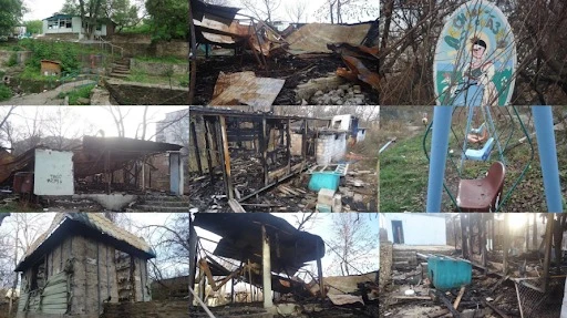 Спалений кафе-зоопарк Лісова казка в Алчевську