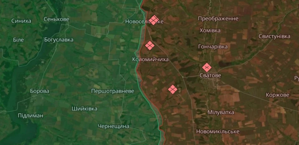 Сватівський напрямок на карті Deepstate за 19.07.2023