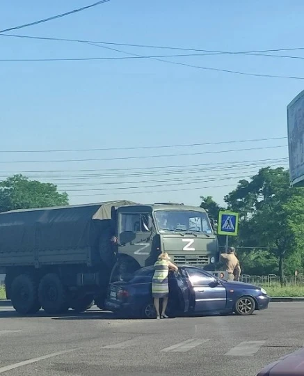 ДТП в Луганську за участю російської військової техніки