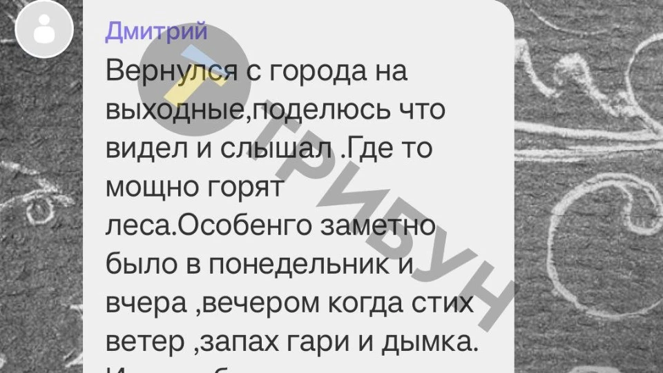 Повідомлення від місцевих про пожежі в Кудряшівці