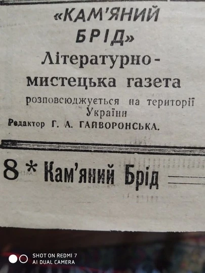 Газета Кам'яний Брід