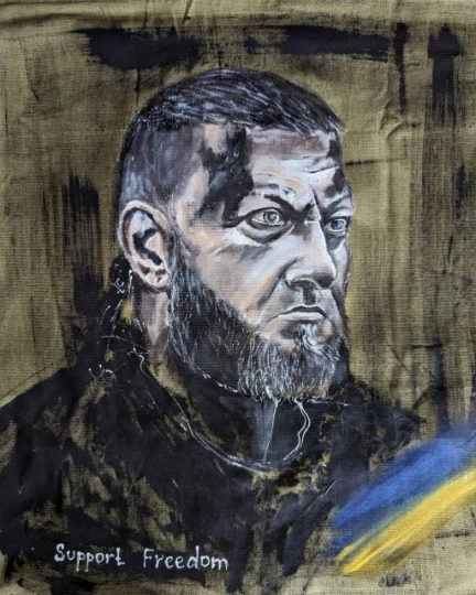Малюнок художниці Ірини Базикіної із зображенням головнокомандувача ЗСУ Валерія Залужного