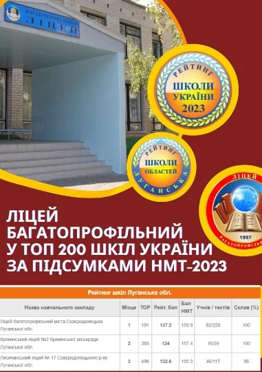 Ліцей багатопрофільний міста Сєвєродонецьк Луганської області