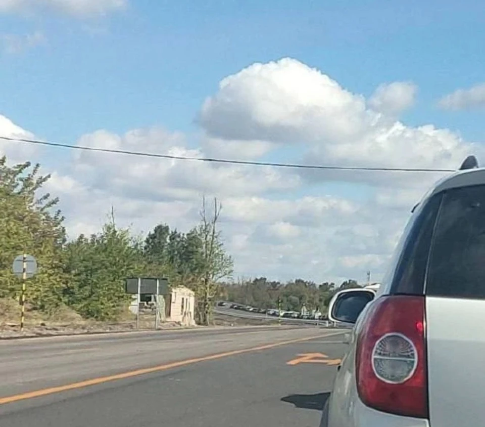 checkpoint  on the border of Luhansk oblast with the Russian Federation
