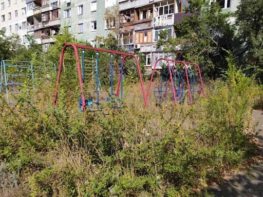 один із дитячих майданчиків в окупованому Сєвєродонецьку, жовтень 2023