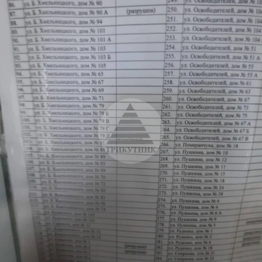 Адреси будинків в Рубіжному, які окупанти планують відновлювати