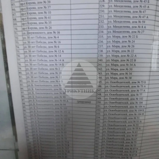 Адреси будинків в Рубіжному, які окупанти планують відновлювати