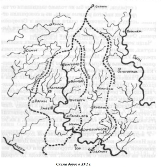 Схема торгових шляхів 17 століття