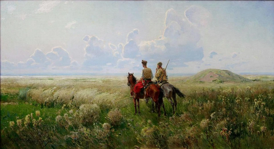 ергій Васильківський. Козаки в степу. Полотно, олія, 1890-ті рр.