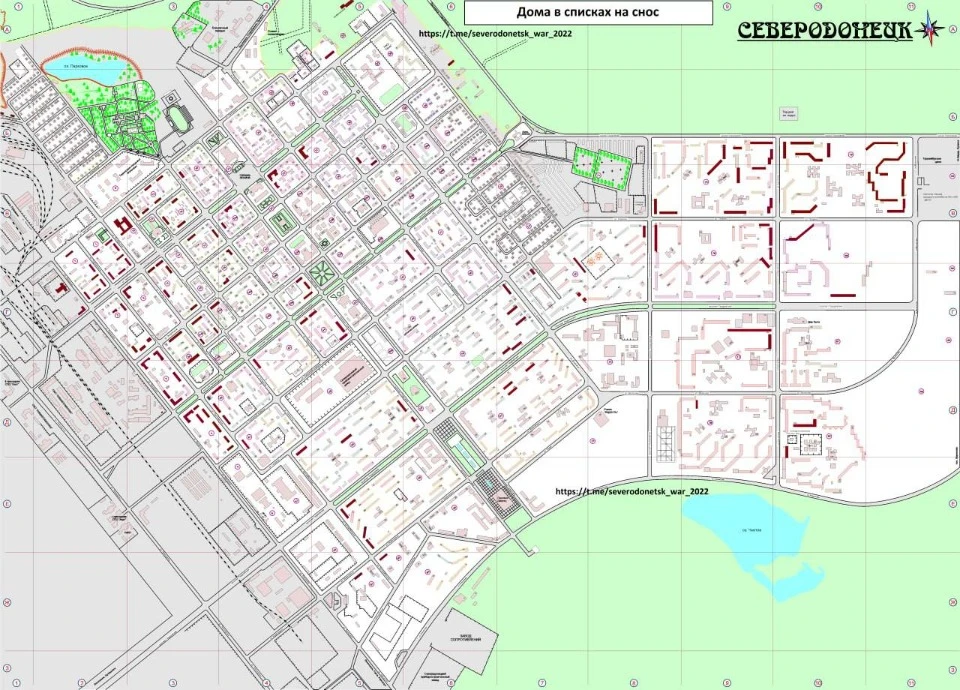 Карта з будинками, які планують знести росіяни