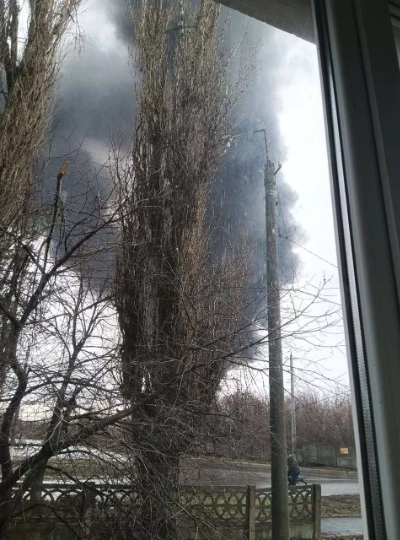 окупований Іловайськ, пожежа