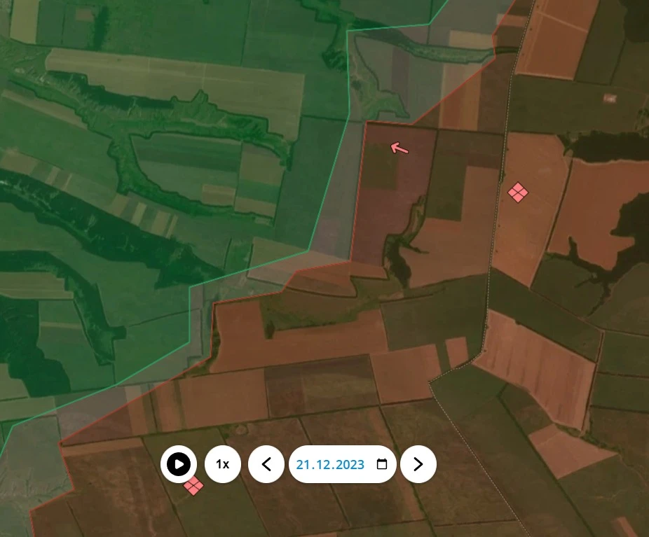 Зміни на карті Deepstate Сватівський напрямок