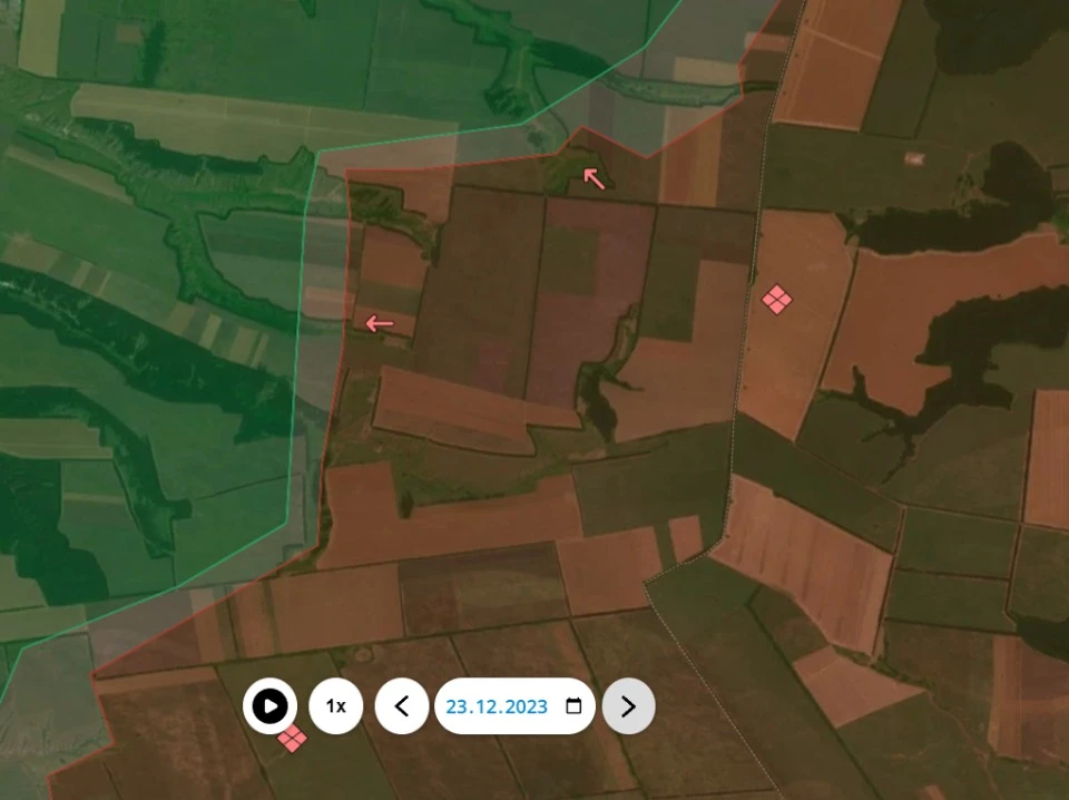 Зміни на карті Deepstate Сватівський напрямок