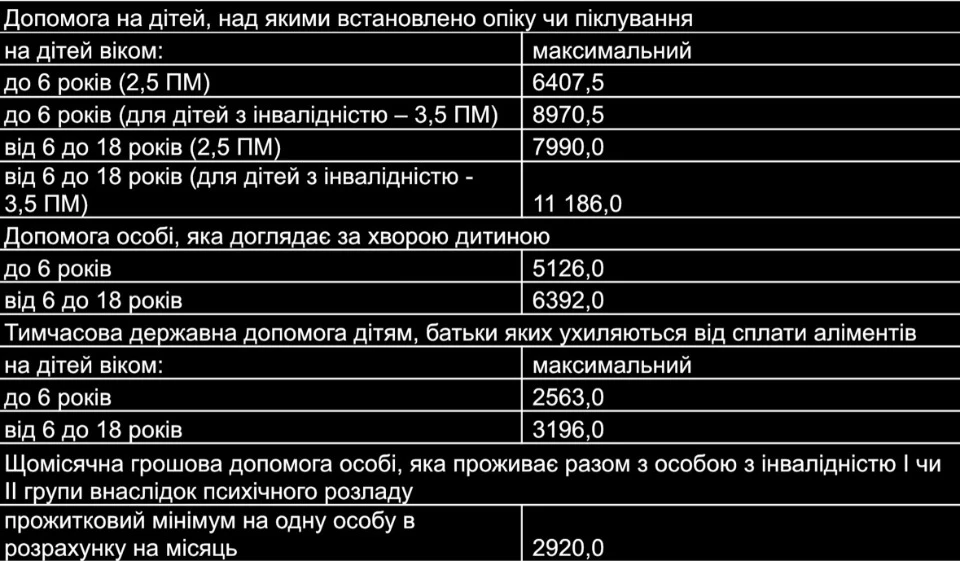 Виплати на дітей у 2024 році
