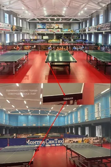 Comparison of tennis tables before and after the occupation.