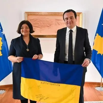 Марина Животкова з Прем'єр Міністром Косова Альбіном Курті