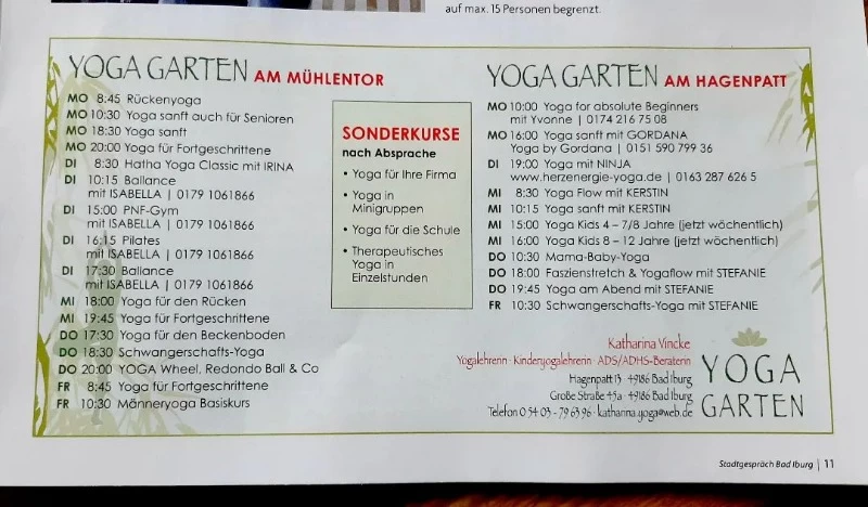 Розклад занять Надії у Німеччині