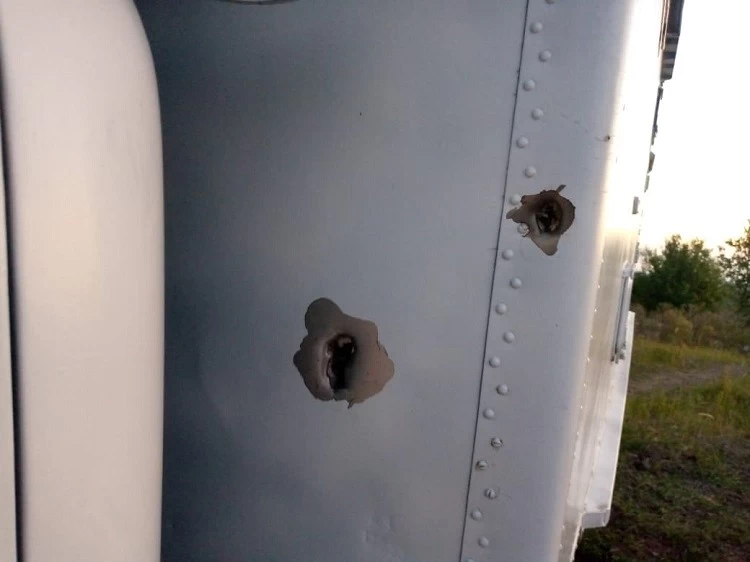 следы обстрела