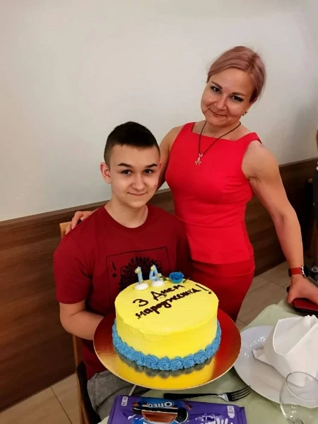 Любов Герасименко з сином